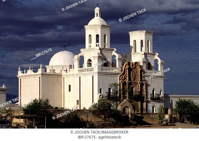 USA, United States of America, Arizona: Mission San Xavier del Bac, spanish mission church