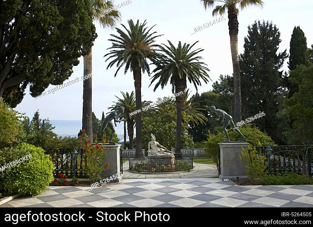 Achilles Sculpture, Garden of Achillion, Corfu, Ionian Islands, Greece, Achilles Sculpture, Europe