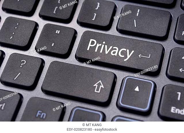 message on keyboard, website privacy policy concepts