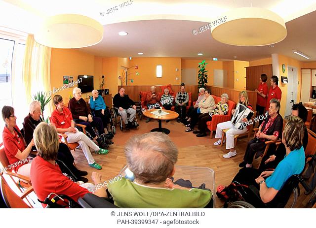 A commons room is pictured in the senior citizens' center 'Am Schwanenteich' (lit: at the swannery) in Stendal,  Germany, 06 May 2013