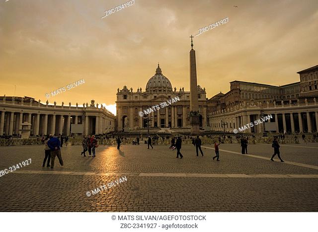 Vatican City in sunset in Rome, Italy