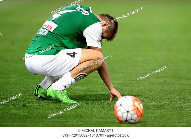 Disappointed Ludek Pernica from Jablonec after the fourth qualifying round of the UEFA Europa League match FK Jablonec vs Ajax Amsterdam in Jablonec nad Nisou