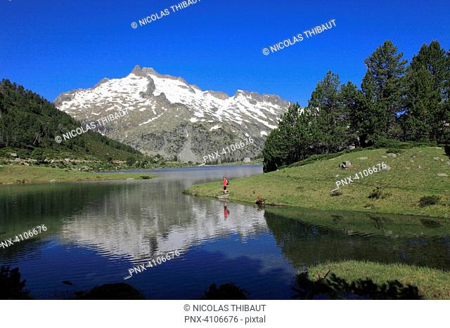 France, Occitanie, Hautes Pyrenees department (65), Aragnouet (Saint Lary Soulan area), natural reserve of Neouvielle, Aumar lake