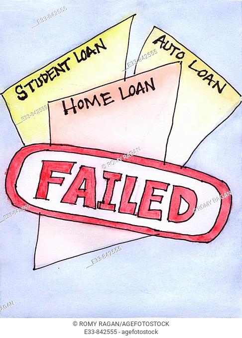 Conceptual illustration, illustrating failed loans