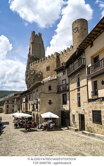 Castle dominationg town of of Frías, province of Burgos, Castile and Leon, Spain