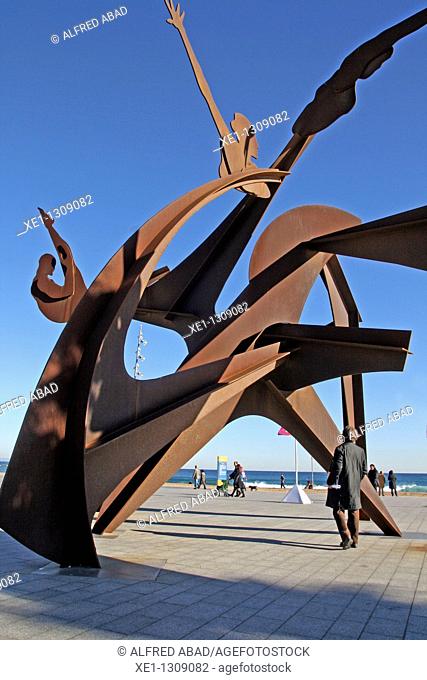 'Homenatge a la natacio', Alfredo Lanz, 2004, Port Vell, Barcelona, Catalonia, Spain, sculpture