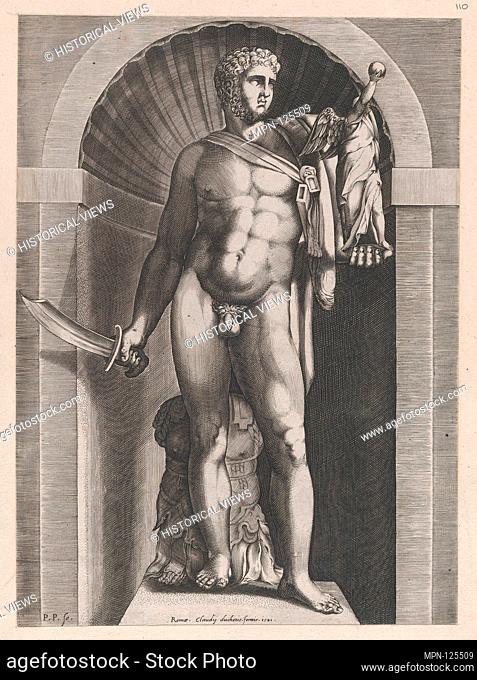 Speculum Romanae Magnificentiae: Diomedes with the Palladium in his left hand. Series/Portfolio: Speculum Romanae Magnificentiae; Artist: Pieter Perret...