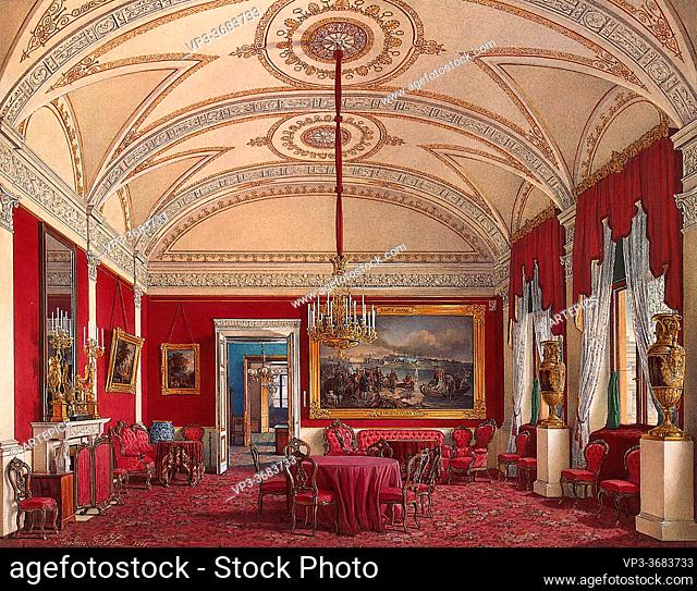 Hau Edward Petrovich - Interiors of the Winter Palace - the Second Reserved Apartment. the Drawing-Room - Russian School - 19th Century