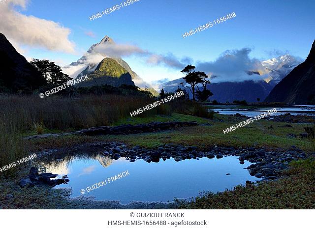 New Zealand, South Island, Fiordland National Park in the southwest of the South Island is the largest of fourteen national parks in the country and is part of...