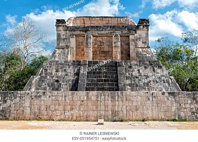 the temple of the bearded man in chichen itza mexico