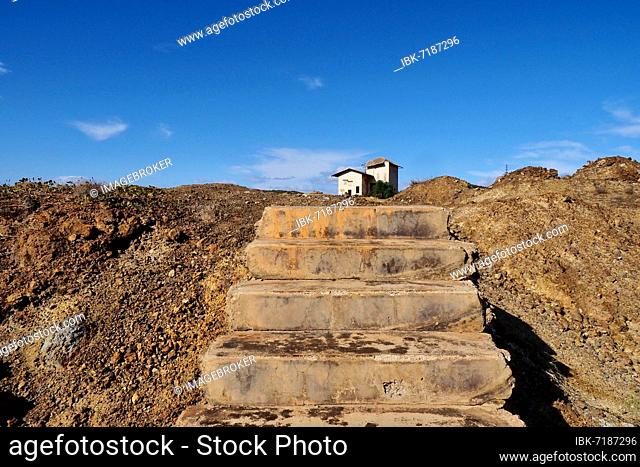 Stairs in Mazarron mine site, Murcia, Spain, Europe