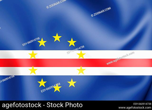 3D Flag of the Cape Verde. 3D Illustration
