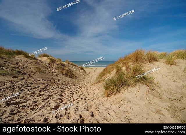 The North Sea, the sandy beach and the dunes between Camperduin aan Zee, Municipality of Bergen and Petten aan Zee, Municipality of Schagen