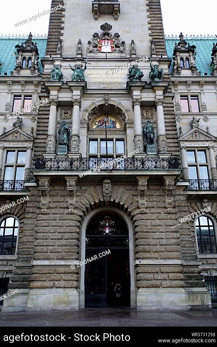 Rathaus im historistischen Stil der Neorenaissance, Hamburg, Deutschland