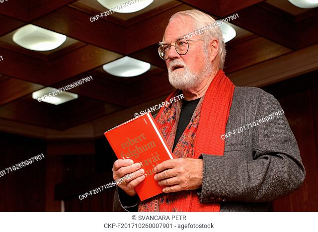 American writer Robert Fulgham sign his new book Mender of Destinies in Letovice, Czech Republic, on Thursday, October 25, 2017