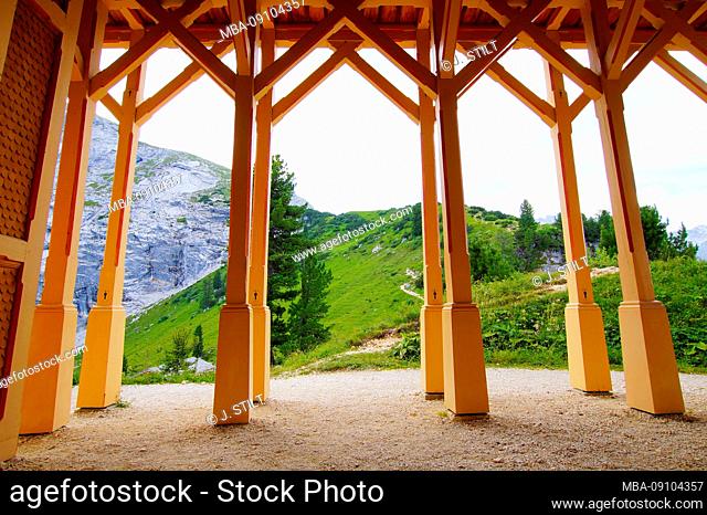 View, entrance, royal house on Schachen, Germany, Bavaria, Upper Bavaria, Garmisch-Partenkirchen