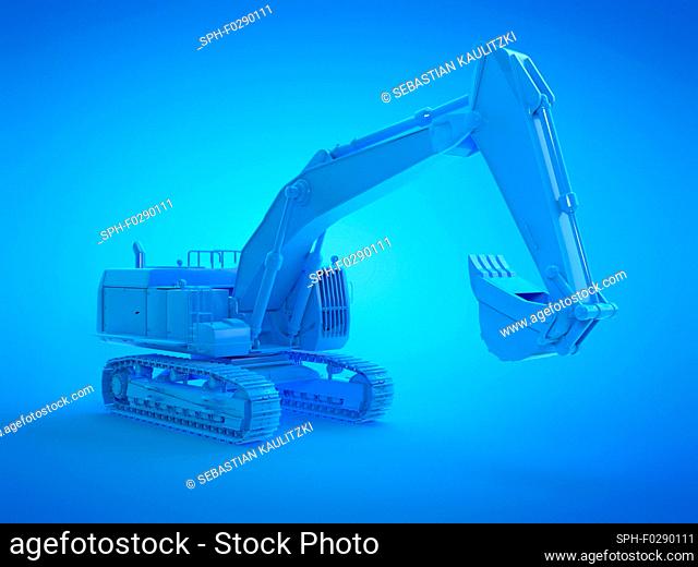 Excavator, computer illustration