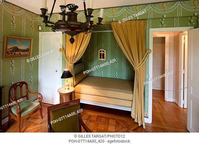 France, Châtenay-Malabry, house of Chateaubriand, bedroom of Chateaubriand, la Vallée aux Loups Photo Gilles Targat