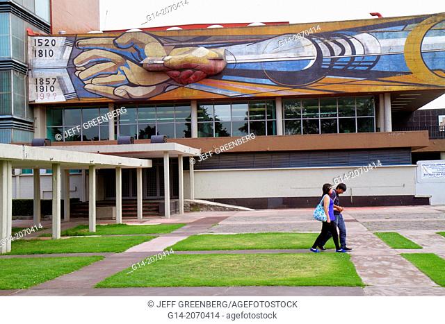 Mexico, Mexico City, DF, D.F., Distrito Federal, Ciudad Universitaria, UNAM, university, Torre de Rectoria, rectory, administration building, mural