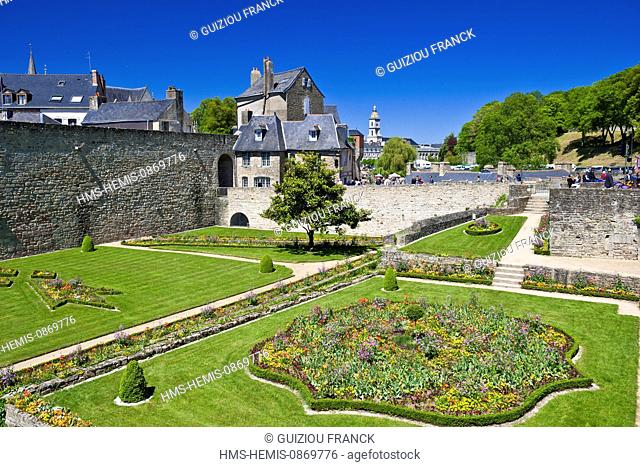 France, Morbihan, Golfe of Morbihan, Vannes, the garden of the castle of Hermine