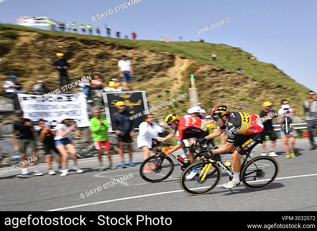 Belgian Wout Van Aert of Team Jumbo-Visma pictured in action during stage 15 of the 108th edition of the Tour de France cycling race