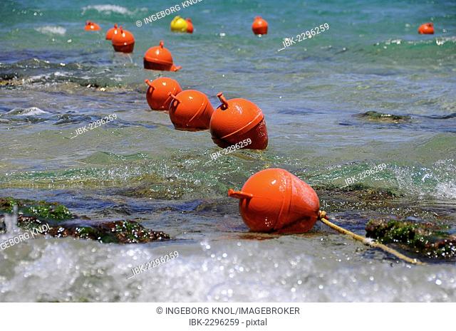 Barrier buoys in the Cretan Sea, Crete, Greece, Europe