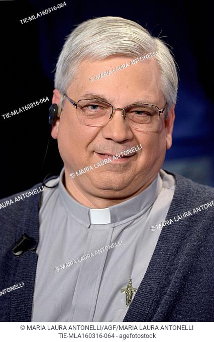 Father Brian Kolodiejchuk, postulator of the Cause of Beatification and Canonization of Mother Teresa of Calcutta at the tv show Porta a porta, Rome