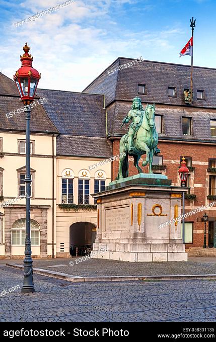 Jan Wellem Equestrian Statue in front of Dusseldorf town hall, Germany