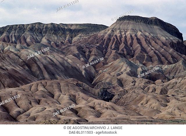 Effects of rock erosion, Zagros Mountains, near Qom, Iran