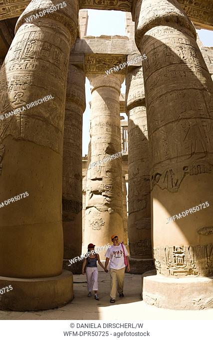 Pillars of Great Hypostyle Hall at Karnak Temple, Luxor, Egypt