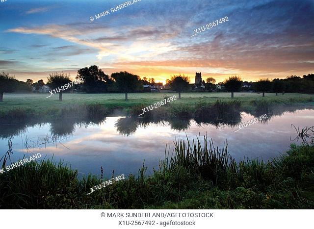 Sudbury Water Meadows at Dawn Sudbury Suffolk England