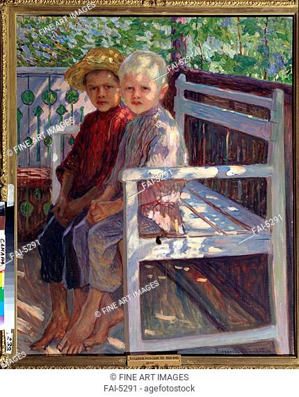 Children. Bogdanov-Belsky, Nikolai Petrovich (1868-1945). Oil on canvas. Russian Painting, End of 19th - Early 20th cen. . State Art Museum, Samara