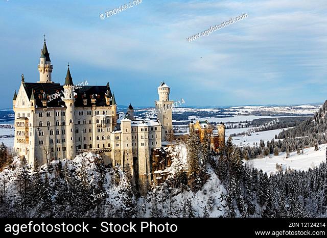 Winter in Bavaria - Schwangau - Neuschwanstein Castle. Winter in Bayern - Schwangau - Schloss Neuschwanstein