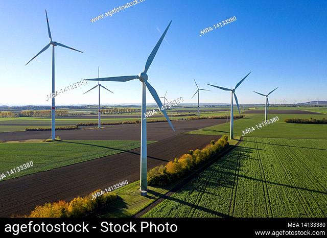 germany, lower saxony, wind farm near winningstedt