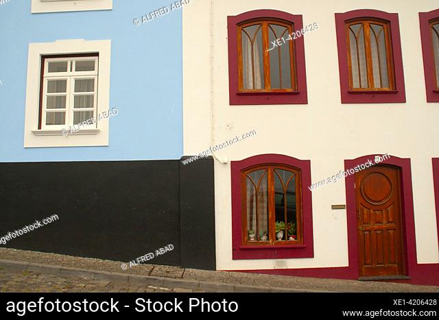 fachada de viviendas, Angra do Heroísmo, Isla Terceira, Azores, Portuga