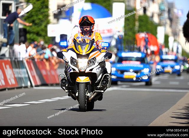 Illustration picture shows a police man on motorbike during the first edition of the 'Tour of Leuven' cycling race in Leuven
