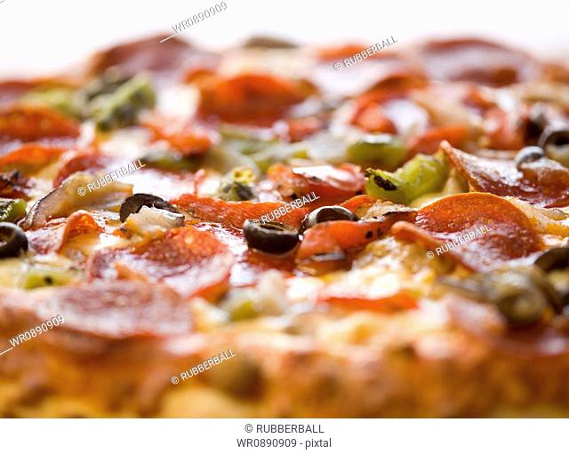 Close-up of a pizza