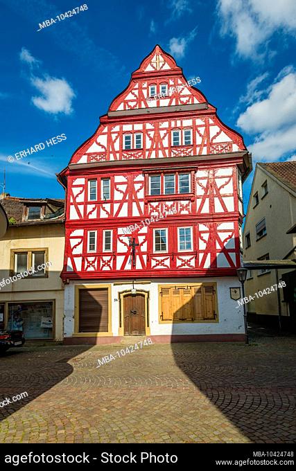 Half-timbered house in the historic old town of Meisenheim am Glan, well-preserved medieval architecture in the northern Palatinate highlands