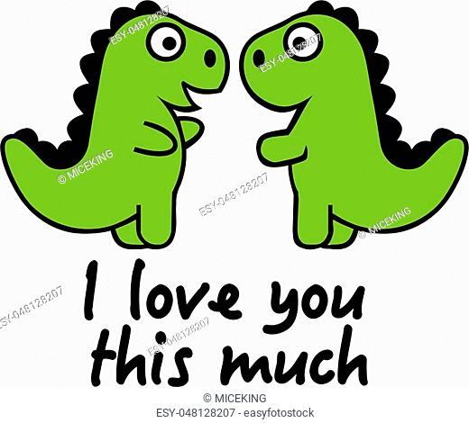 Dinosaur I love you this much cartoon
