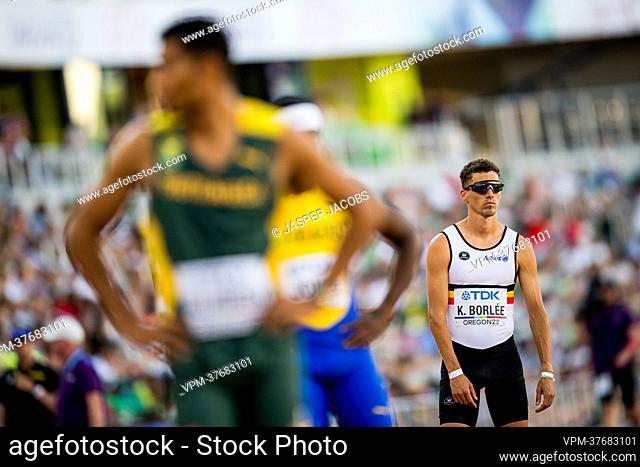 Belgian Kevin Borlee pictured in action during the semi-finals of the men's 400m race, at the 19th IAAF World Athletics Championships in Eugene, Oregon, USA