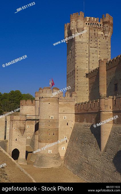Castle of La Mota, medieval fortress, 15th century, Medina del Campo, Valladolid province, Castile and Leon, Spain, Europe