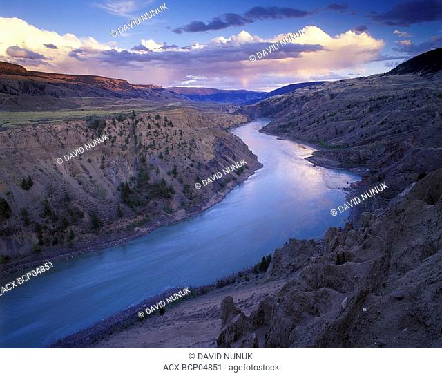 erosion on banks of the Fraser River, Churn Creek protected area, British Columbia, Canada