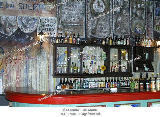 10650181, alcohol, bar el Cambio, Camaguey, bottles, inside, Cuba, Caribbean, bar