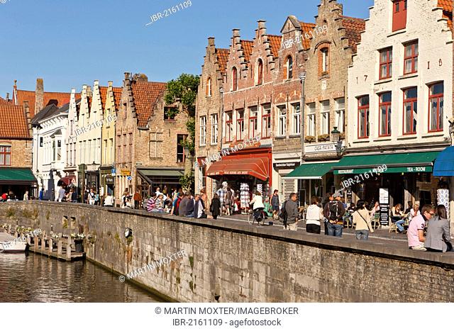 Historic Centre with guild houses at Rozenhoedkaai, Quai of the Rosary, historic town centre of Bruges, UNESCO World Heritage Site, West Flanders