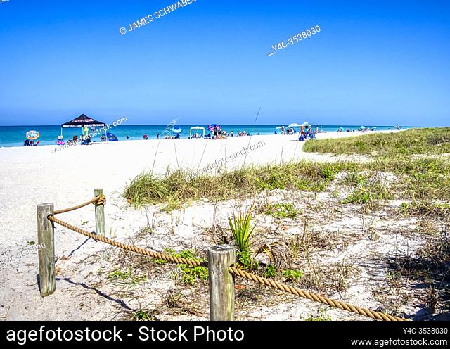 Blind Pass Beach on Manasota Key on the Gulf of Mexico in Englewood FLorida in the United States