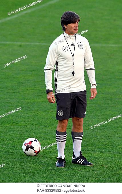 Head coach Joachim Loew of Germany during a team training session at the Ullevaal stadium in Oslo, Norway, 03 September 2016