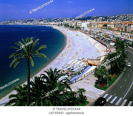 France, Nice, beach Promena s Anglais