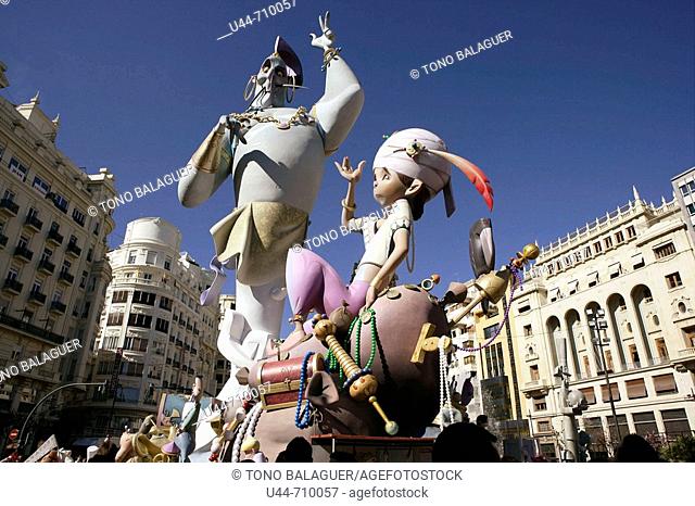 'Fallas' traditional celebration with humour, Valencia. Spain