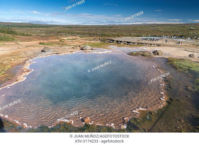 Boiling waters. Geothermalism Geysir Golden Circle. Iceland