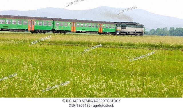 passenger train, Strazovske Vrchy, Slovakia